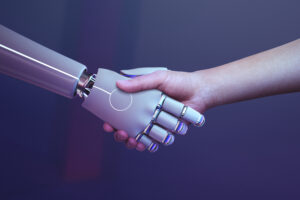 AI Robot handshake human